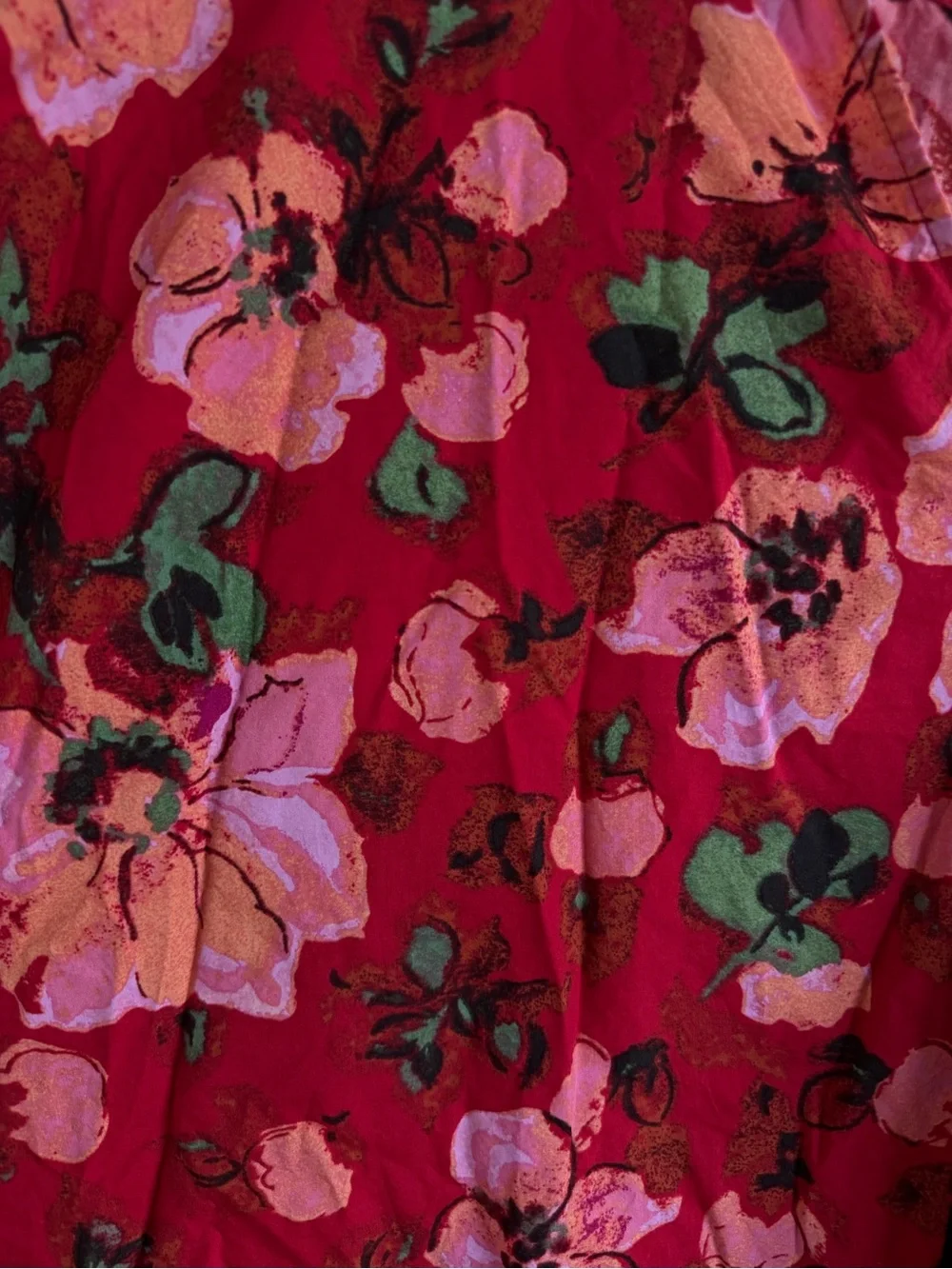 H&M Red Pink Floral V-Neck Dress - Picture 3 of 3